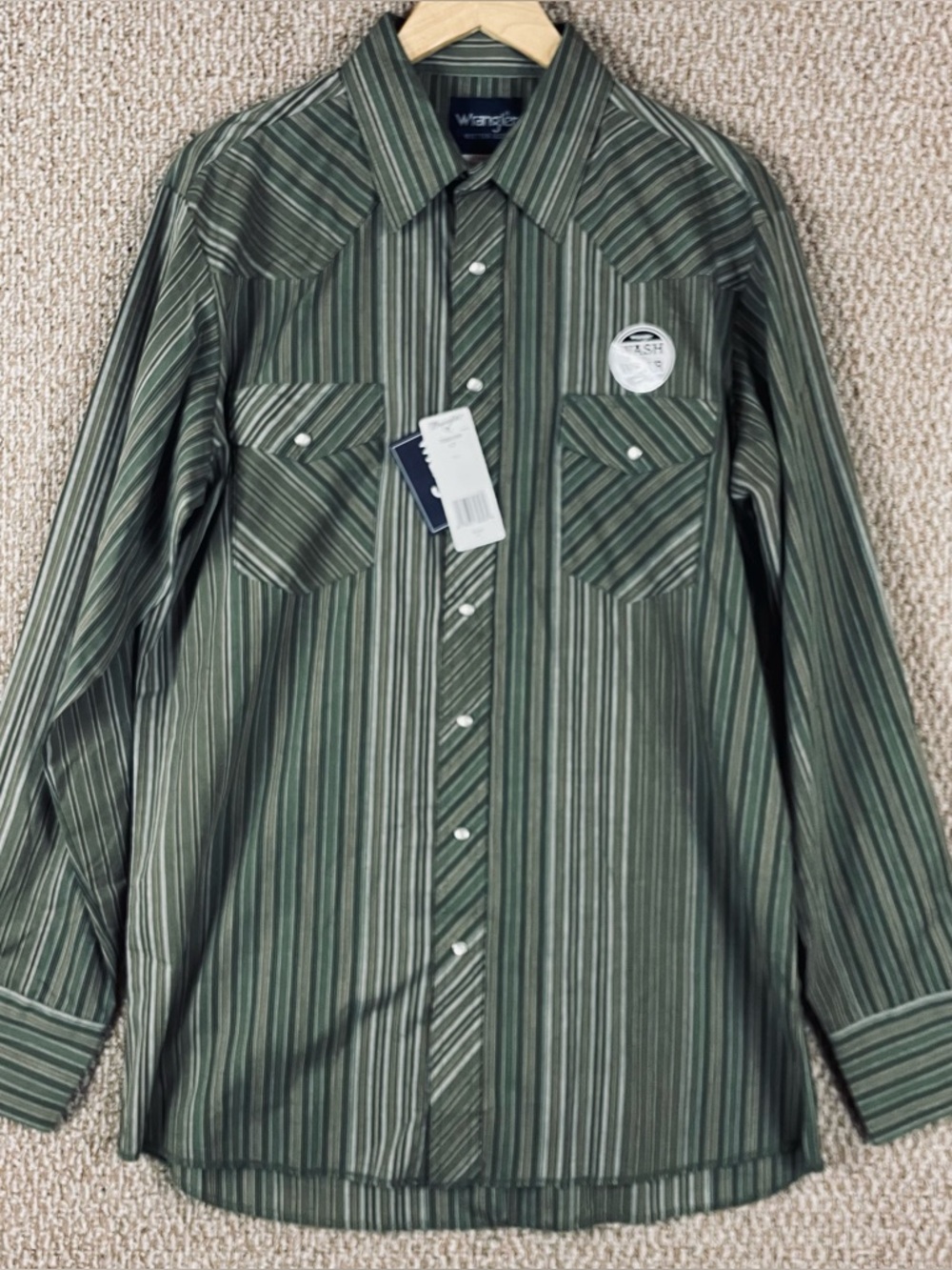 Wrangler Shirt Mens Large Tall Pearl Snap Button Rodeo Western Cowboy NWT F261